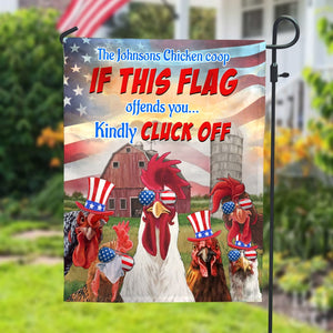 If This Flag Offends You Kindly Cluck Off Personalized Farmer Flag Gift For Farmer - Flag - GoDuckee