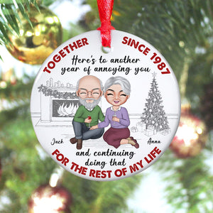 Together For The Rest Of My Life Personalized Couple Ornament, Christmas Tree Decor - Ornament - GoDuckee