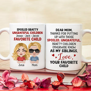 Dear Mom, Thanks For Putting Up With Those Bratty Children - Personalized Mug - Gift For Mom - Coffee Mug - GoDuckee