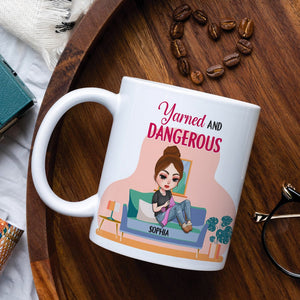Yarned and Dangerous Personalized Knitting Mug Gift For Her - Coffee Mug - GoDuckee