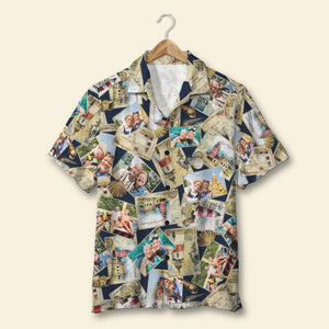 Custom Old Couple Travel Hawaiian Shirt, Aloha Shirt, Gift For Couple - Hawaiian Shirts - GoDuckee