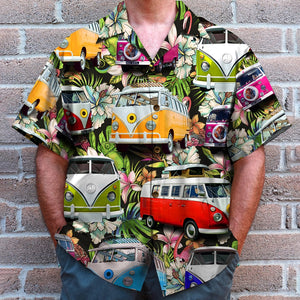 Custom Volkswagen Campervan Photo Hawaiian Shirt, Summer Gift - Hawaiian Shirts - GoDuckee
