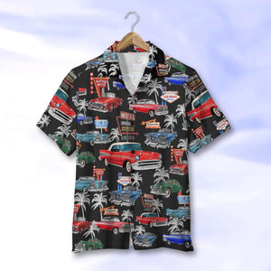 Classic Car Hawaiian Shirt, Aloha Shirt, Summer Gift, Coconut Tree Pattern - Hawaiian Shirts - GoDuckee
