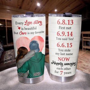 Personalized Couple Tumbler - Happily Annoying - Tumbler Cup - GoDuckee