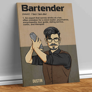 Personalized Shaking Bartender Poster - Bartender Definition - Retro - Poster & Canvas - GoDuckee