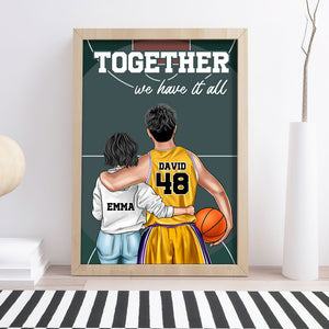 Personalized Basketball Couple Poster - Together We Have It All - Basketball Court View - Poster & Canvas - GoDuckee