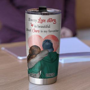 Personalized Couple Tumbler - Happily Annoying - Tumbler Cup - GoDuckee