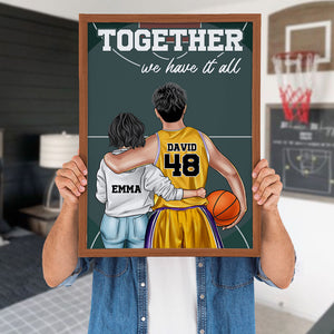 Personalized Basketball Couple Poster - Together We Have It All - Basketball Court View - Poster & Canvas - GoDuckee