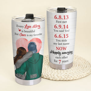 Personalized Couple Tumbler - Happily Annoying - Tumbler Cup - GoDuckee