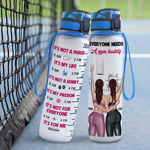 Personalized Gym Besties Water Tracker Bottle - Everyone Needs A Gym Buddy - Water Bottles - GoDuckee