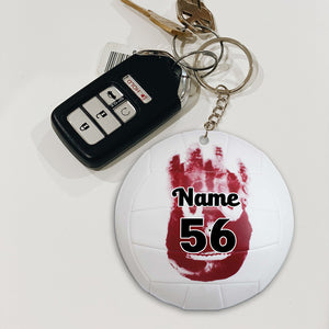 Volleyball Handprint - Personalized Flat Car Ornament And Keychain - Ornament - GoDuckee
