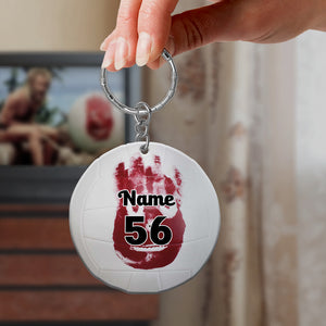 Volleyball Handprint - Personalized Flat Car Ornament And Keychain - Ornament - GoDuckee