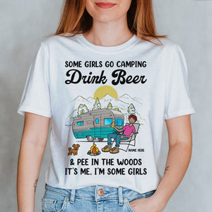 Personalized Gifts For Some girls go camping, drink beer, Custom Shirts - Shirts - GoDuckee