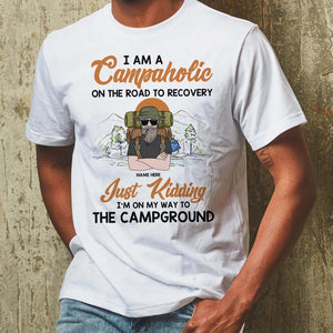 Personalized Gifts For a campaholic on the road to recovery, Just kidding Custom Shirts - Shirts - GoDuckee