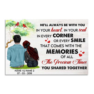 Personalized Young Couple - He'll always be with you - Cardinal Art - Poster & Canvas - GoDuckee