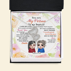 Besties You Are My Person To My Besties - Personalized Double Heart Necklace - Jewelry - GoDuckee