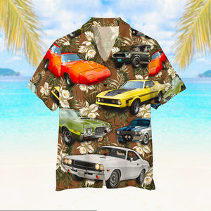 Muscle Car Hawaiian Shirt, Custom Photo Hawaiian Shirt - Cars With Floral Pattern (Car0902) - Hawaiian Shirts - GoDuckee