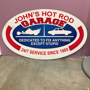 Vintage Drag Racing, Dedicated To Fix Anything - Personalized Wood Sign Stand - Wood Sign - GoDuckee