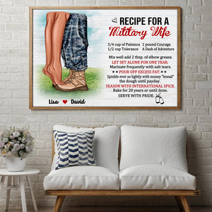 Personalized Military Couple Poster - Recipe For A Military Wife - Poster & Canvas - GoDuckee
