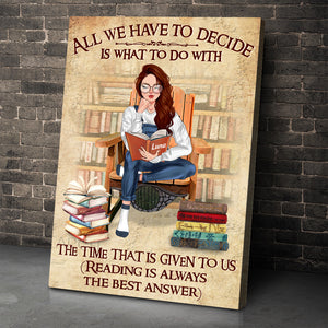 Personalized Reading Girl Poster - Reading Is Always The Best Answer - J.R.R Tolkien - Poster & Canvas - GoDuckee