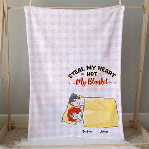 Steal My Heart Not My Blanket, Sweet Sleeping Couple Blanket - Blanket - GoDuckee
