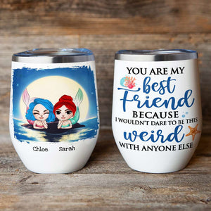 Personalized Mermaid Bestie Wine Tumbler - You Are My Best Friend - Wine Tumbler - GoDuckee