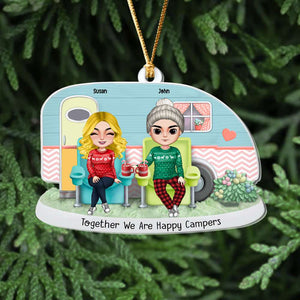 Together We Are Happy Campers, Personalized Custom Shape Ornament, Gift For Couples - Ornament - GoDuckee