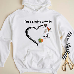 I'm A Simple Woman Personalized Gardening Chicken Shirt Gift For Chicken Girl - Shirts - GoDuckee