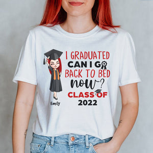 Personalized Graduation Shirts - I Graduated Can I Go Back To Bed Now? - Shirts - GoDuckee
