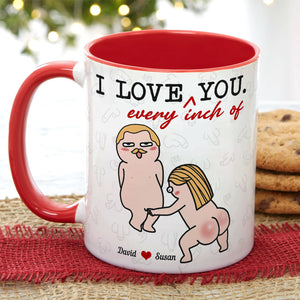 I Love Every Inch Of You, Gift For Couple, Personalized Tumbler, Funny Couple Tumbler, Anniversary Gift - Coffee Mug - GoDuckee