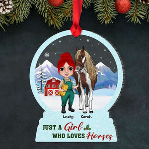 Just A Girl Who Loves Horses, Horse Personalized Shape Ornament - Ornament - GoDuckee