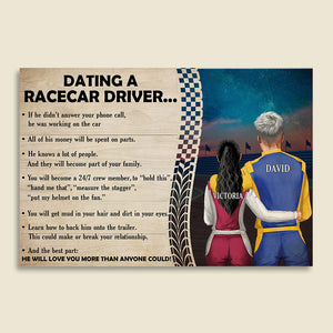 Personalized Racing Couple Poster - Dating A Racecar Driver - Dirt Track - Poster & Canvas - GoDuckee