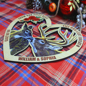 Deer Hunting Couple, First Kiss Last Breath, Personalized Wood Sign - Anniversary Gift For Hunter - Wood Sign - GoDuckee