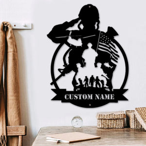 Home of The Free Because of The Brave, Personalized Metal Sign, Military Gifts - Metal Wall Art - GoDuckee