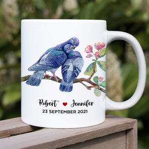Dove Couple Personalized White Mug, Gift For Lover - Coffee Mug - GoDuckee
