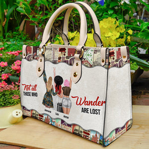 Traveling Not All Those Who Wander Are Lost - Personalized Leather Bag - Leather Bag - GoDuckee