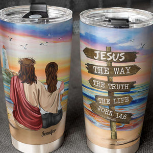Jesus The Way The Truth The Life - Personalized Tumbler Cup - Tumbler Cup - GoDuckee