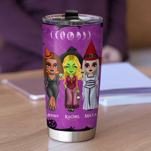 Witch Sisters - Personalized Friends Tumbler - Do Spells By The Moonlight Bury Our Shitty Exes - Tumbler Cup - GoDuckee