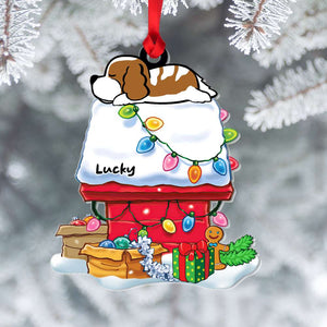 Personalized Lazy Dog Acrylic Custom Shape Ornament, Christmas Gift - Ornament - GoDuckee