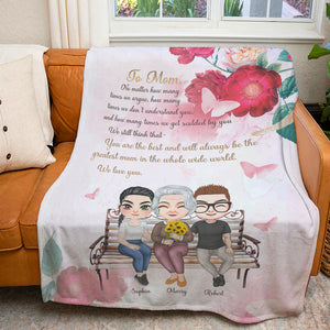 Happy Mother's Day Love You Mom, Mother & Children Personalized Blanket - Blanket - GoDuckee