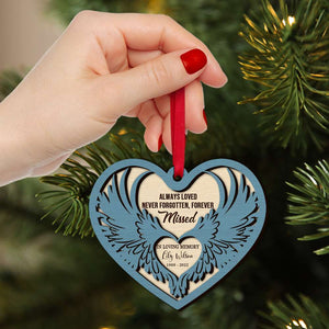 Your Wings Were Ready But Our Hearts Were Not, Personalized Heaven Wood Ornament, Christmas Gift - Ornament - GoDuckee