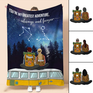 Personalized Camping Zodiac Couple Blanket - You're My Greatest Adventure - Blanket - GoDuckee