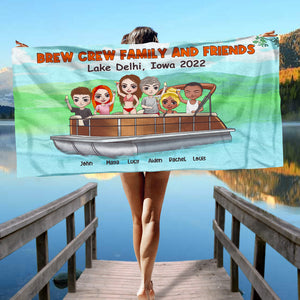Brew Crew Family And Friends - Personalized Beach Towel - Beach Towel - GoDuckee
