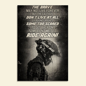 Vintage Motocross Poster - Custom Number, Name - The Brave May Not Live Forever But The Cautious Don't Live At All - Poster & Canvas - GoDuckee