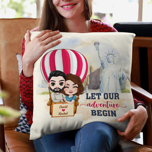 Let Our Adventure Begin, Couple Travelling Pillow Gift - Pillow - GoDuckee