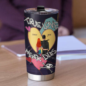 True Love Never Dies, Personalized The Nightmare Before Christmas Blanket, Gift For Couples - Tumbler Cup - GoDuckee