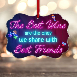 The Best Wine Are The One Shared Between Best Friends-Personalized Acrylic Ornament - Ornament - GoDuckee