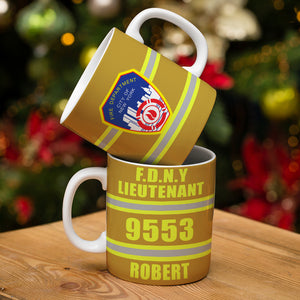 Firefighter Personalized White Edge-to-Edge Mug With Upload Logo - Coffee Mug - GoDuckee