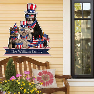 Dog's Family 4th Of July - Cut Metal Sign - Metal Wall Art - GoDuckee