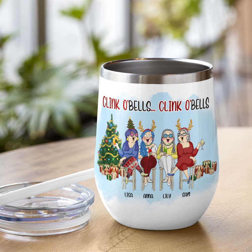 Old Friends Clink O'Bells Clink O'Bells, Personalized Wine Tumbler - Wine Tumbler - GoDuckee